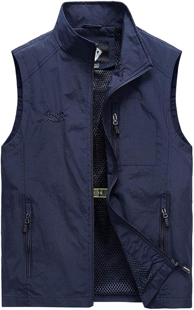 YOUCAI Chaleco Ligero Softshell para Hombre, Resistente Al Viento