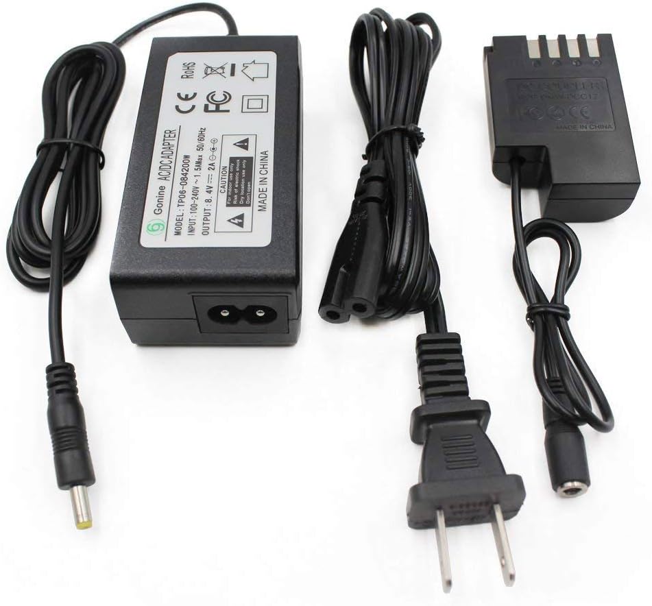 Gonine AC Adapter DMW-AC8 Plus DC Coupler DMW-DCC12 for PANASONIC DMC-GH3 DMC-GH4 DMC-GH3K DMC-GH4K Digital Camera