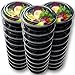 Hecentur Disposable Food Containers Meal Prep Bowls - Plastic Containers with lids Round Meal Prep Containers for Home, Work, and Travel Use, BPA Free, Freezer and Microwave Safe, Black, 720ML, 6PCS