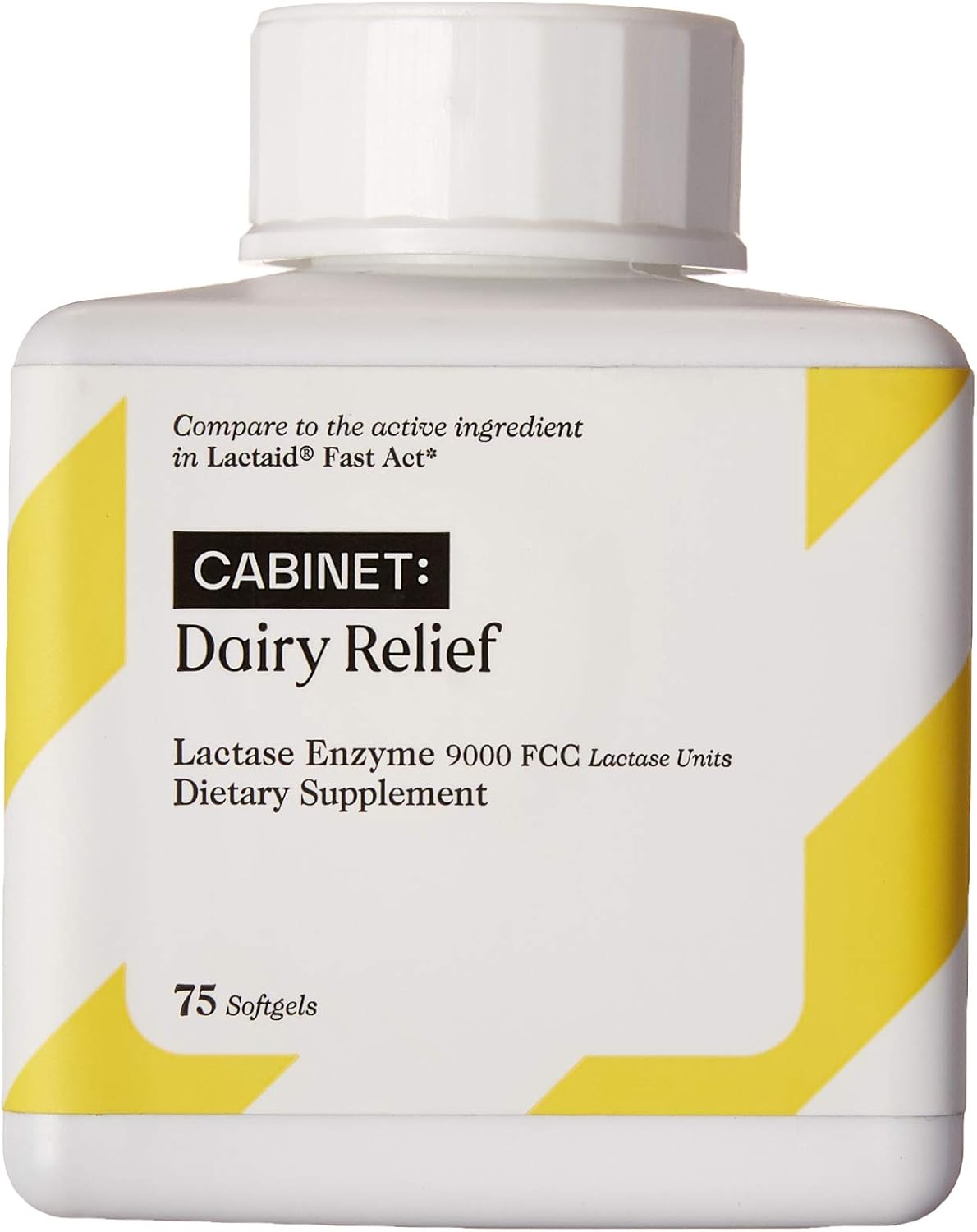 Cabinet Fast Acting Dairy Relief Lactose Enzymes, 75 Softgels, Help Prevent Gas, Bloating, Diarrhea, Intolerance, or Sensitivity, Comparable to Lactaid: Health & Personal Care