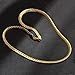 Fashion 18K Gold Plated Stainless Steel Flat Necklace Chain Women Men Jewelry