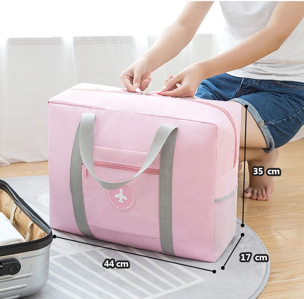 BAGZY 45L Underseat Travel Duffle Bag Cabin Bag 55x40x20 Ryanair TUI Airways Lufthansa Lightweight Carry-on Hand Luggage Foldable Waterproof Handbag for Weekend Flight Overnight Holdall Gray - Image 3