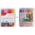 MONAMI Plus Pen 3000 Felt Tip Pens, Fine Point (0.4mm), Coloring/Drawing/Journaling, Assorted Colors, 24-Pack