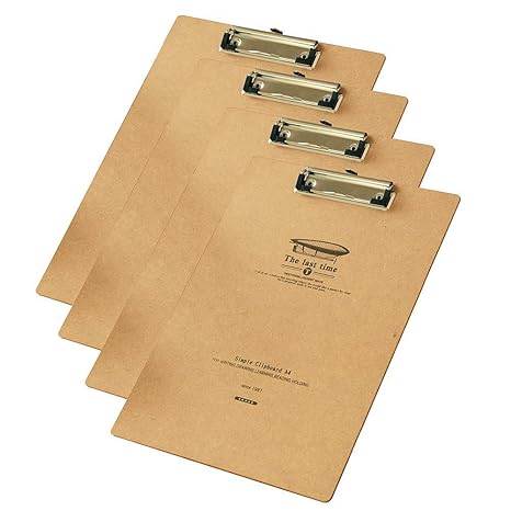 Klemmbrett/Schreibbrett/Clipboard A4-GossipBoy 4er-Set Klemmbretter, Vintage-Design The Last Time, A4-Größe, Abgerundete Ecke