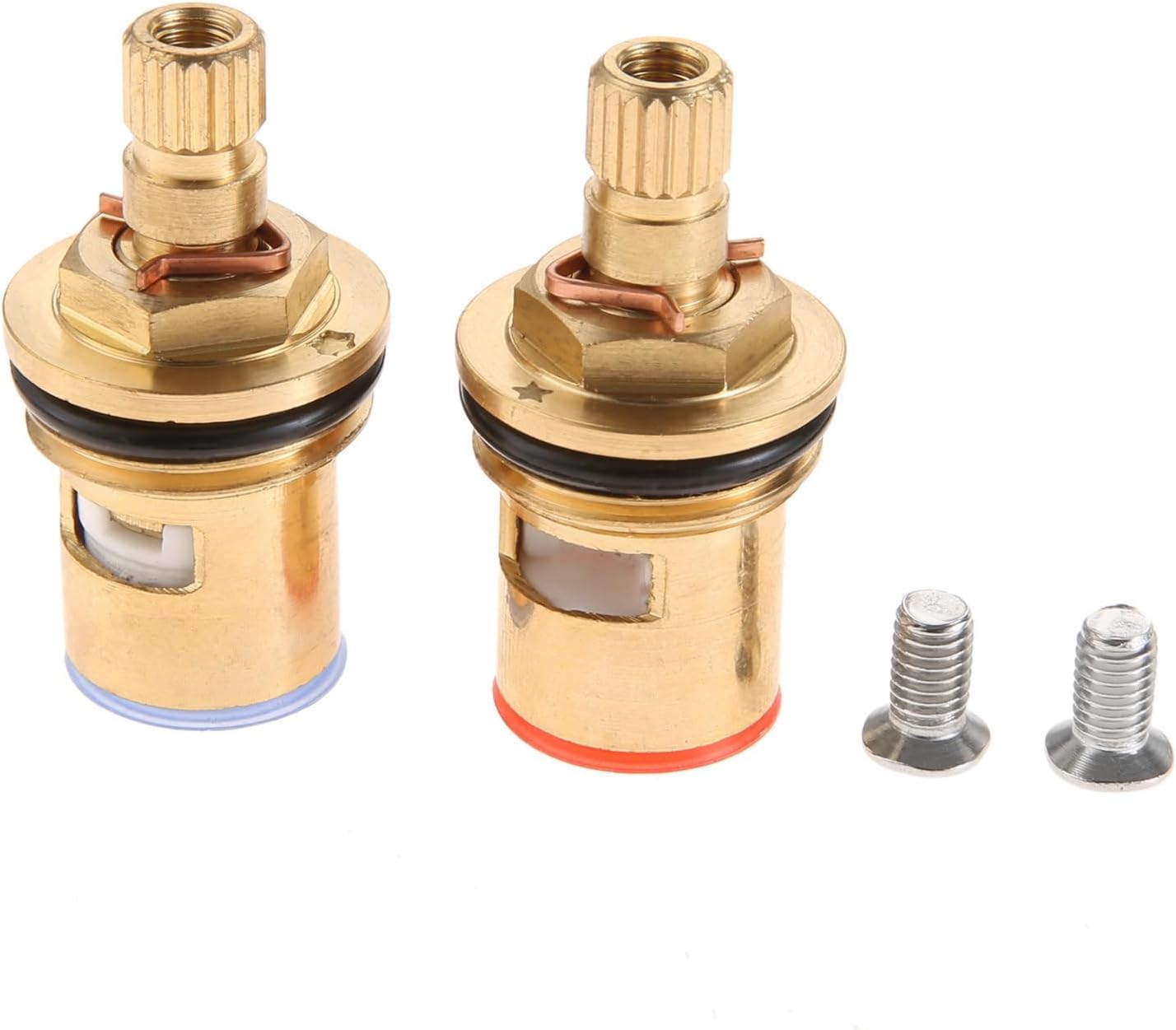 Tap Cartridge Replacement, Brass Ceramic Tap, 53mm Cartridge Tap Valve Replacement Parts Tap Glands with Screws for Kitchen Bathroom Faucet Tap 2pcs