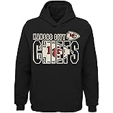 Outerstuff NFL Kansas City Chiefs Black Kids Youth 8-20 Official Team Game Touchdown Performance Primary Logo Pullover Hoodie