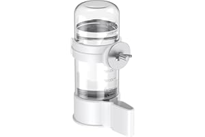 Pawfly Bird Water Dispenser Automatic Feeder, Plastic Bird Cage Water Dispenser, White Parrot Waterer for Parakeet Cockatiel 