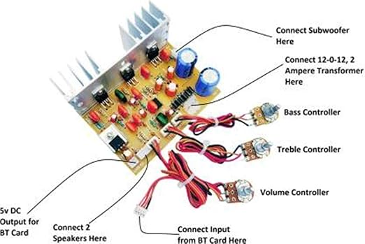 ERH INDIA Ready to use 2.1 Home Theater Amplifier Circuit Board Kit for Home Theatre Complete Kit