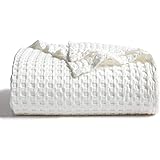 Bedsure 50% Cotton 50% Bamboo Blanket, Waffle Weave Blanket for Couch/Bed, Soft Lightweight Blanket for All Season(King Size,