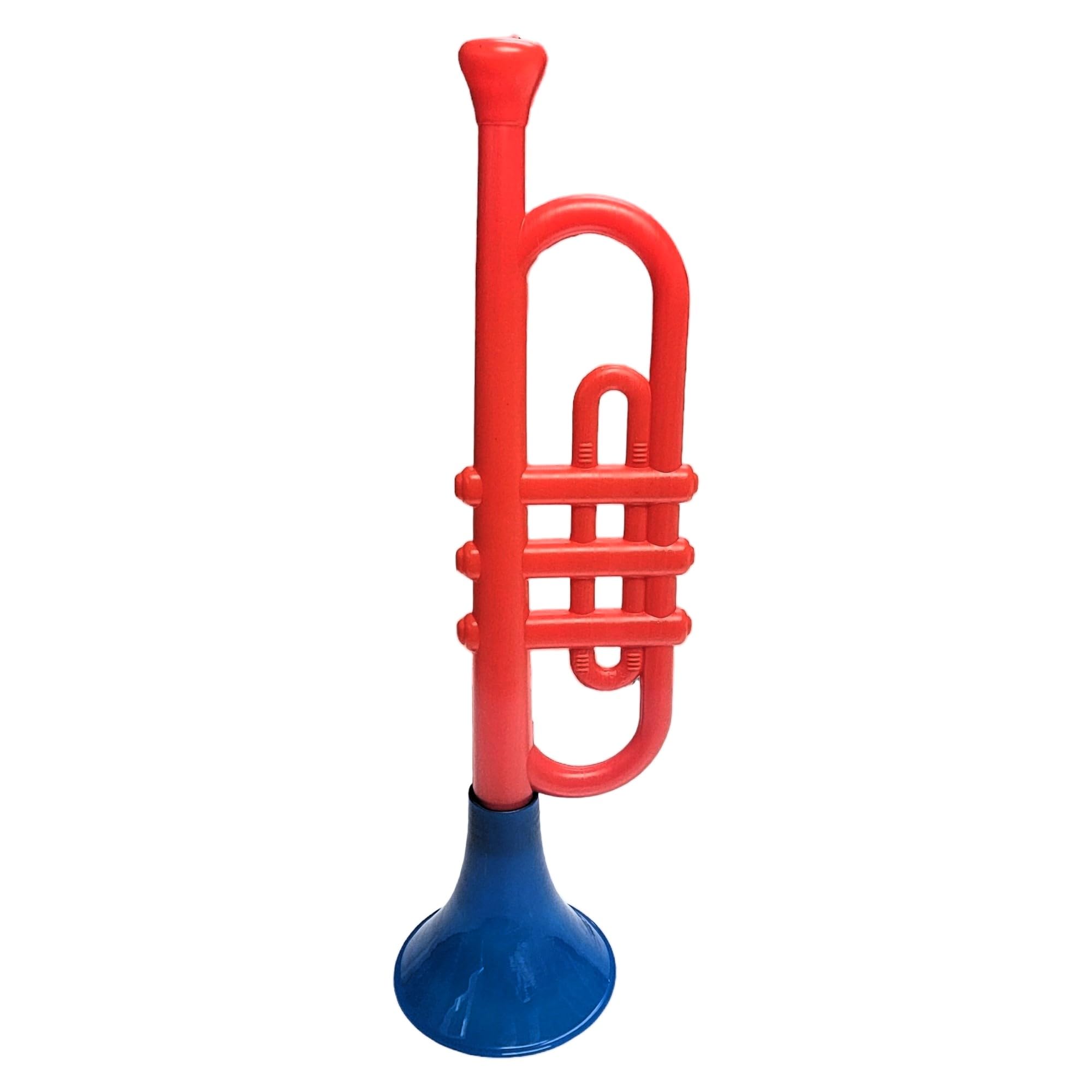 Colorful Plastic Trumpets (13 Inch) Noisemaker Music Toys for Kids Instruments Noise Makers for Parties and Events, Cool Birthday Party Favors, Sports Celebrations   (1 Trumpet (Random Color))