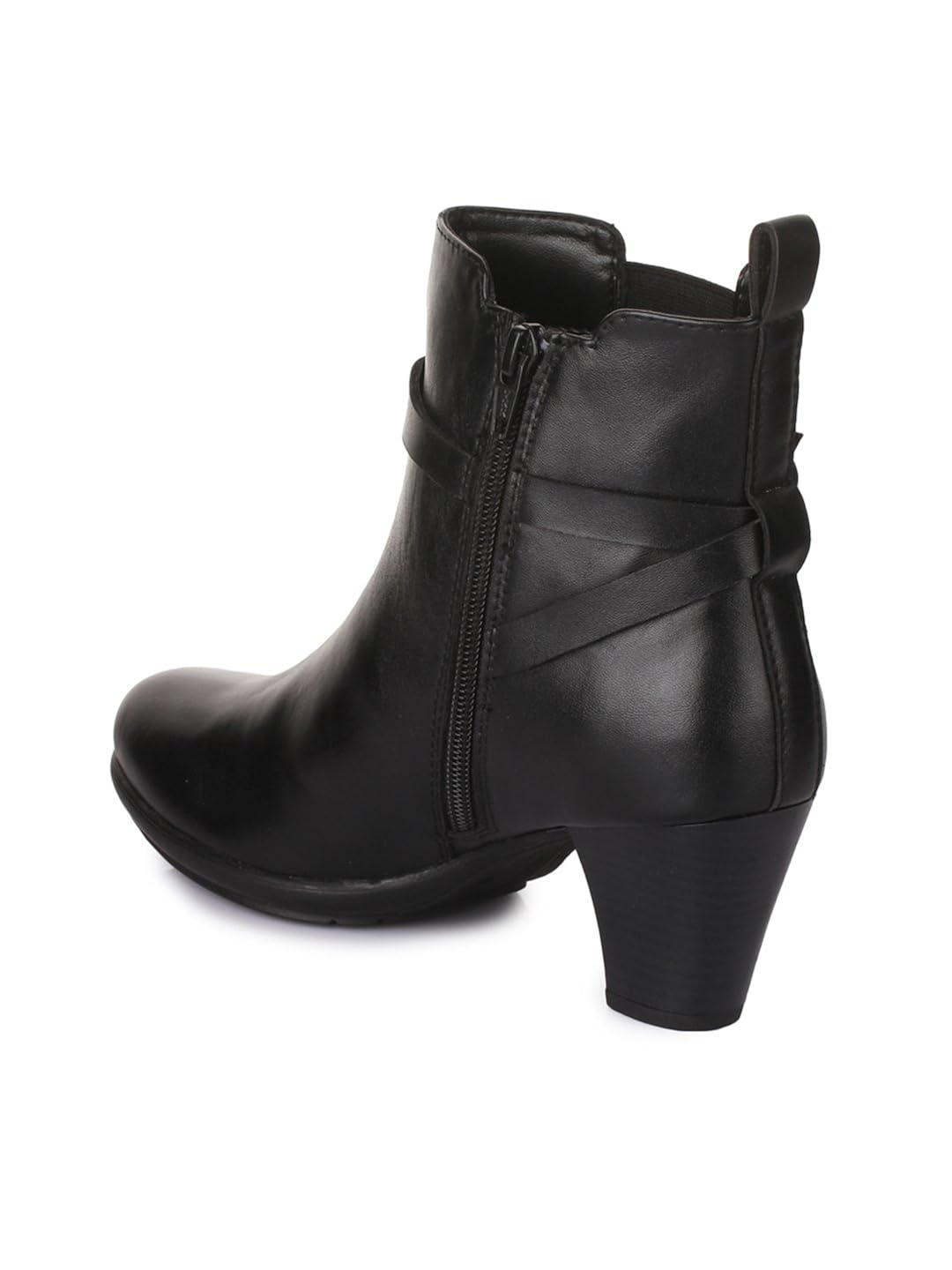 bruno manetti women (ay-110) black synthetic leather heeled boots