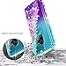 Galaxy S9 Case with Screen Protector (Full Coverage) for Girls Women, NageBee Glitter Liquid Sparkle Bling Floating Waterfall Quicksand Diamond Shockproof Cute Case for Samsung Galaxy S9 -Aqua/Purple