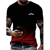 SOLY HUX Men's Summer Short Sleeve T Shirts Casual Ombre Print Crew Neck Tee Tops