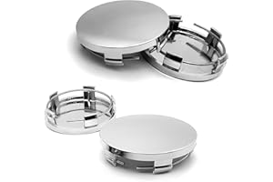 Civwesi 4 PCS Car Wheel Center Caps, 2" x 1.9" x 0.6" Snap-On Wheel Hub Center Caps, Vehicle Rim Hub Cap Replacement Accessories, Universal for Most Cars (Silver)
