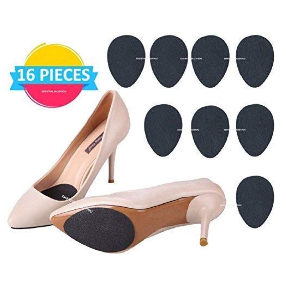 Anti-Slip Stick on Shoe Grip (16 pcs) Pads Non-Slip Rubber Adhesive Sole Protector No Slip Cushion Heel Replacement Pad Prevention