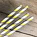 Striped Paper Straws - Yellow Gray White - 7.75 Inches - Pack of 100 - Outside the Box Papers Brand