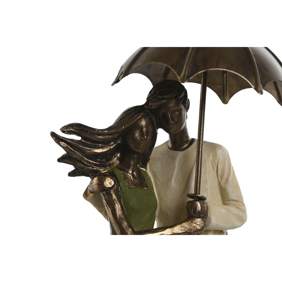 Home ESPRIT Figurine Golden Green Couple 12.5 x 8 x 25.5 cm