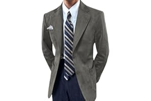 GARQIA CLYON Mens Suede Blazer Classic Suit Jacket 2 Buttons Suede Faux Leather Sport Blazer Coat