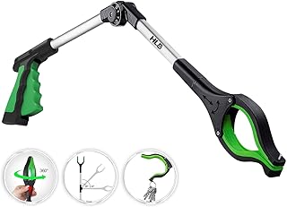 ORFELD Greifer, Aluminium Greifzange, 0°- 180° abgewinkelter Arm, 90° drehbarer Kopf, 77cm Greifarm als helfende Hand, mit verstellbarem Arm und Magnet für die Müllabfuhr and Abfallsammlung