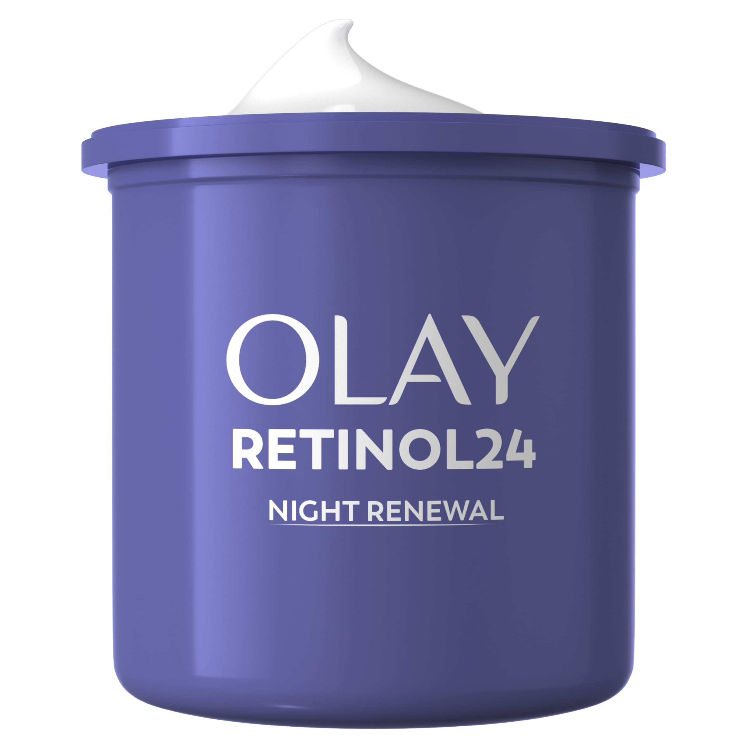 Olay Retinol 24 Night Cream Face Moisturiser REFILL, Skincare with Antioxidant Vitamin E, Overnight Anti Ageing Skin Care: Smooths, Renews and Hydrates, 50ml