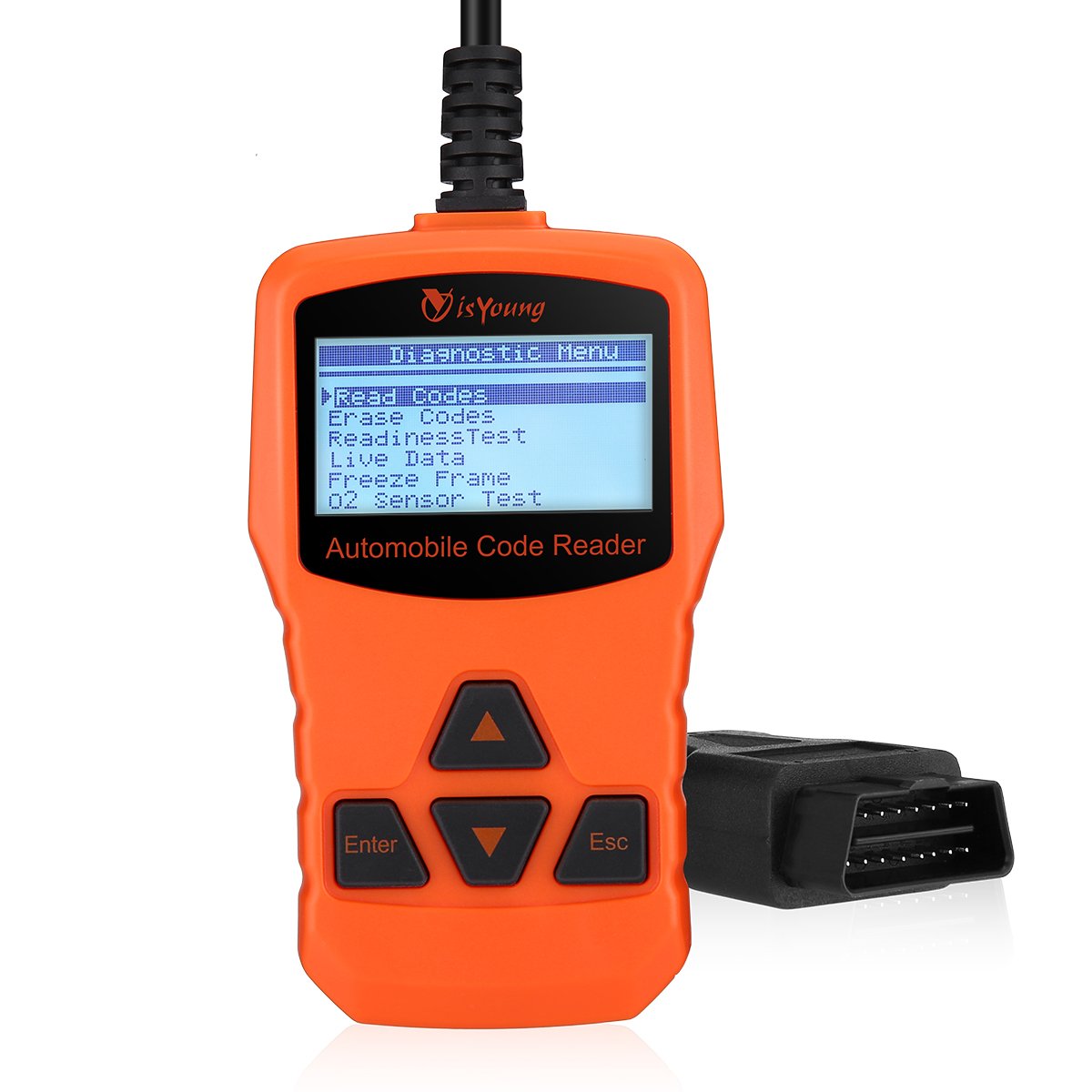 isYoung Vehicle Scan Tool OBD/EOBD CAN Diagnostic Tool 10 Modes OBDII Test + Quick Battery Health Check Engine Scanner for AUDI/VW/SKODA/BENZ/BMW/PORSCHE/GM & Other Car/SUV/Light Duty Vehicle(Orange)