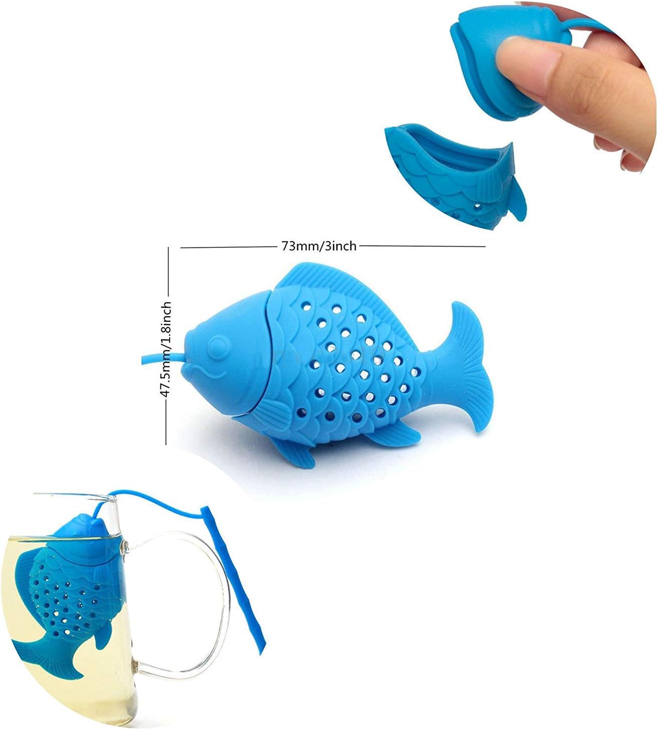 Silicone Tea Infusers - Loose Leaf Tea Infuser - Tea Filters Silicone Handle Loose Tea Steeper for Tea - Stainless Steel Tea Ball Strains for Tea Pot - Tea Diffuser for Fennel Herbal Tea 3 Pack