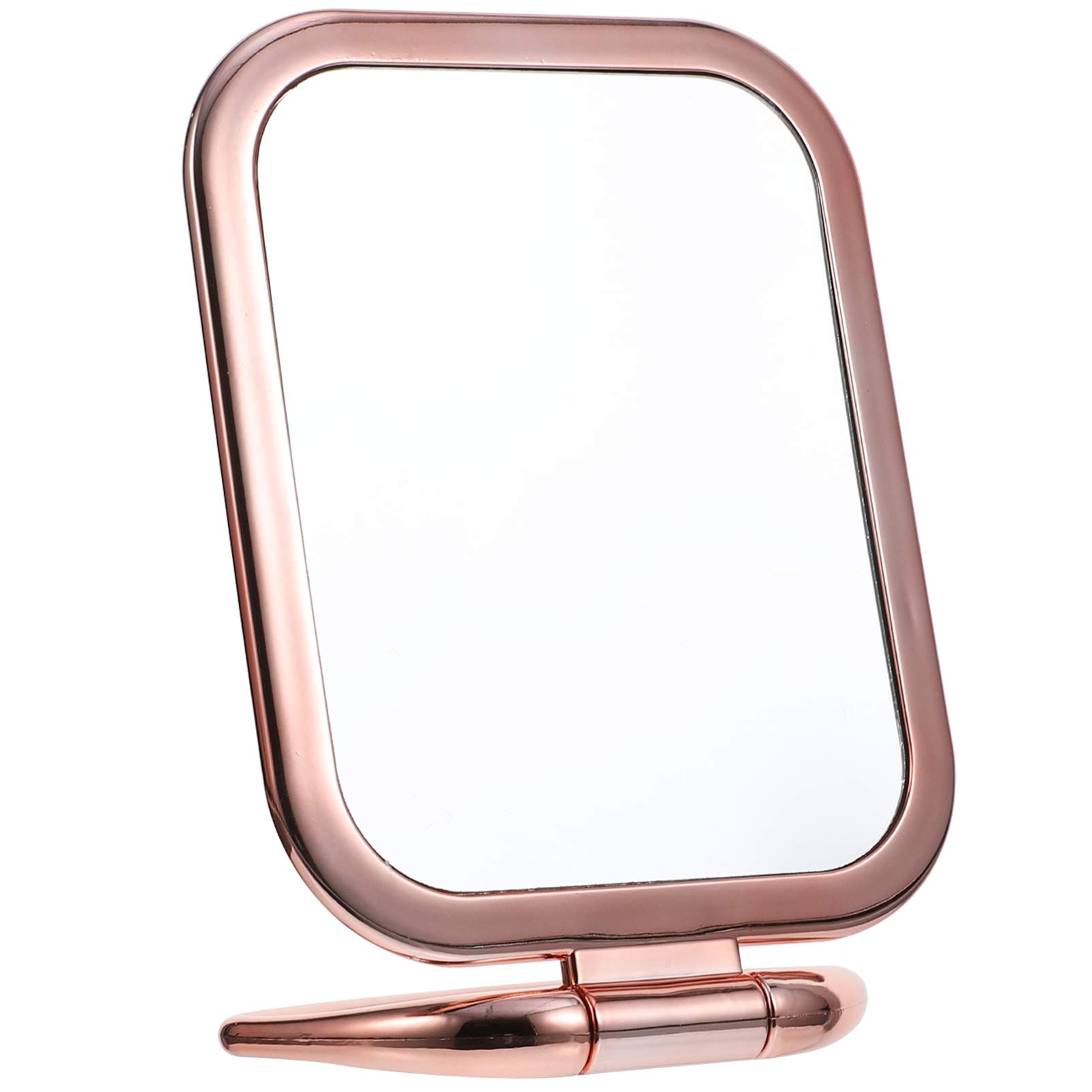Minkissy Double Sided Magnifying Makeup Mirror - Foldable Compact Vanity Mirror, Portable Table Standing Mirror for Girl Women, Rose Gold