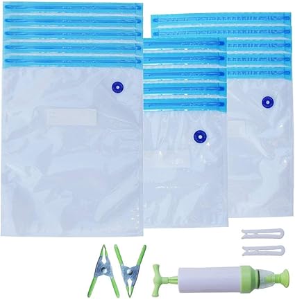 Voedsel Opbergzak Herbruikbare Vacuumzakken Voor Het Invriezen Van Voedselopslag Sealzakken Set Ziplock Diepvrieszakken Met Handpompzak Afdichtclips 1set Amazon Nl