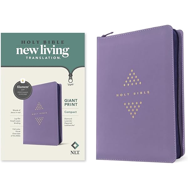 NLT Compact Giant Print Zipper Bible, Filament Enabled