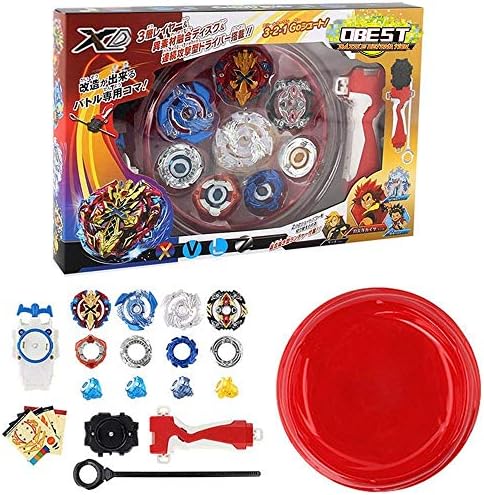 3T6B Bey Battling Top Burst Launcher Grip Set with Base Arena Fusion 4D Gyro Box Fight Master