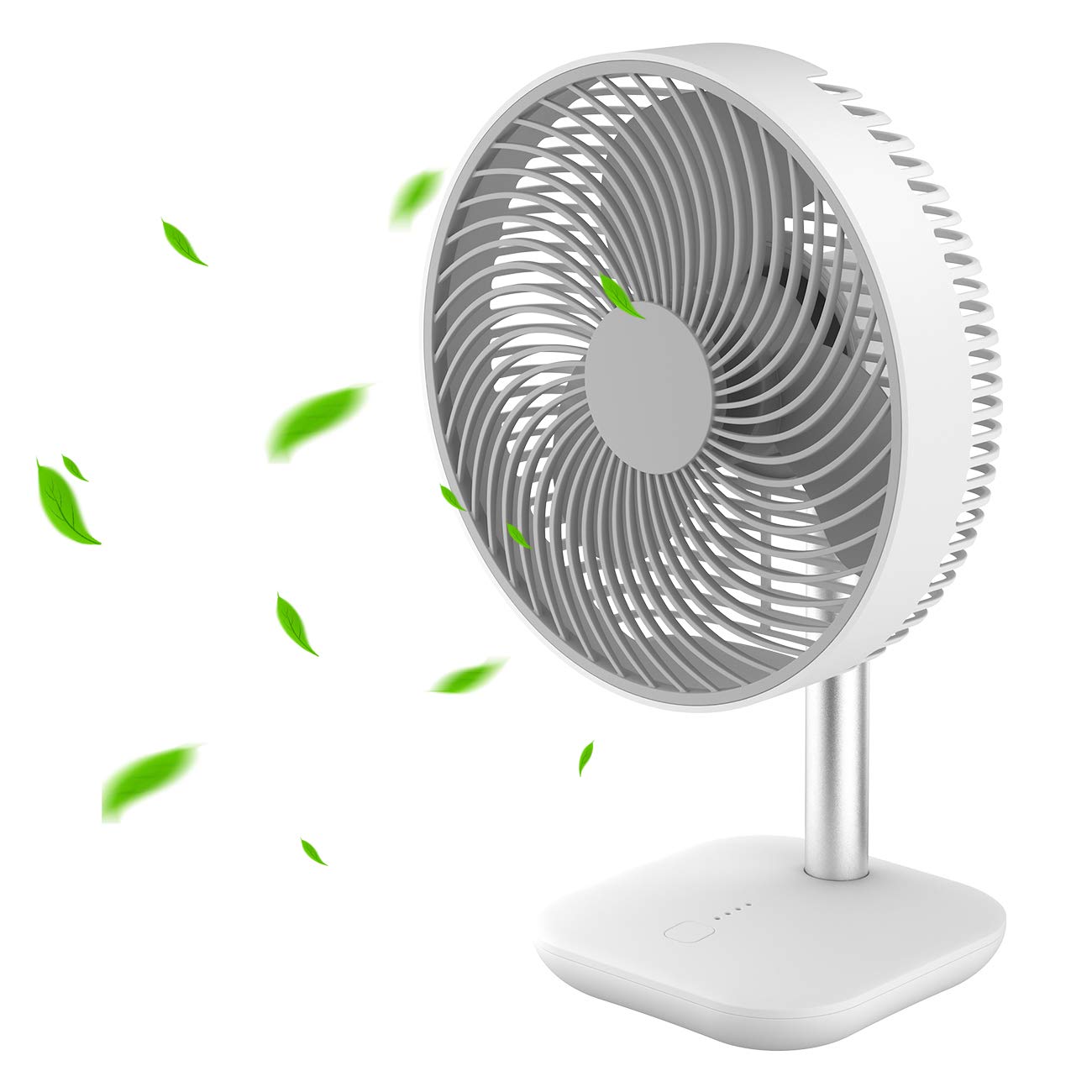 EXTSUD USB Battery Desk Fan, Powerful Airflow 4 Wind Speed, Portable