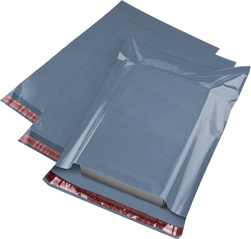 iSOUL Strong Large Grey Mailing Bags 10x14 100 Pack Self Seal Plastic Envelopes