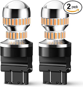 Amazon Com Auxito Led Turn Signal Light Bulbs 3157 Led Bulbs Amber Yellow 3156 3056 4057 4157 Blinker Parking Side Marker Lights Pack Of 2 Automotive