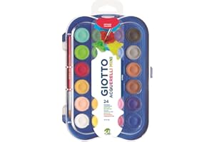 GIOTTO Acquarelli Mini, Aquarela em Estojo de Pastilhas de 23mm, 24 Cores
