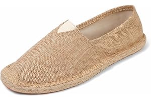 MCRONJI Closed Toe Canvas Slip on Flat Espadrilles Loafers for Men and Women