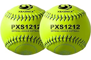 PHINIX Practice Fast-Pitch Softball Official Size and Weight Professional Quality 11" & 12" Options (COR .47 / Comp.375)