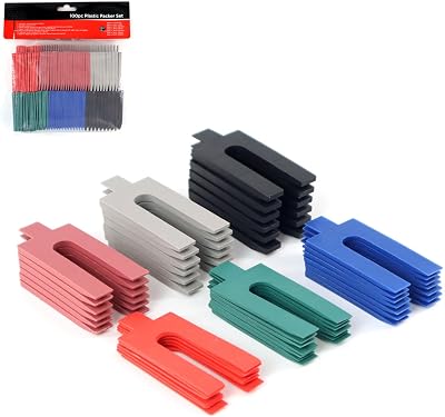 Navoys 100 Piece Plastic Packers Set 6 Sizes 1–6 mm Colour Coded Shims