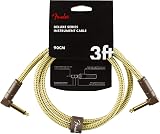 Fender Deluxe Series Instrument Cable 3 ft Ang Ang Tweed