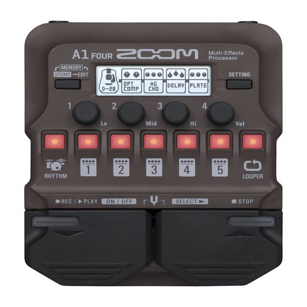 Zoom A1 FOUR Acoustic Instrument Multi-Effects Pedal with 80 effects