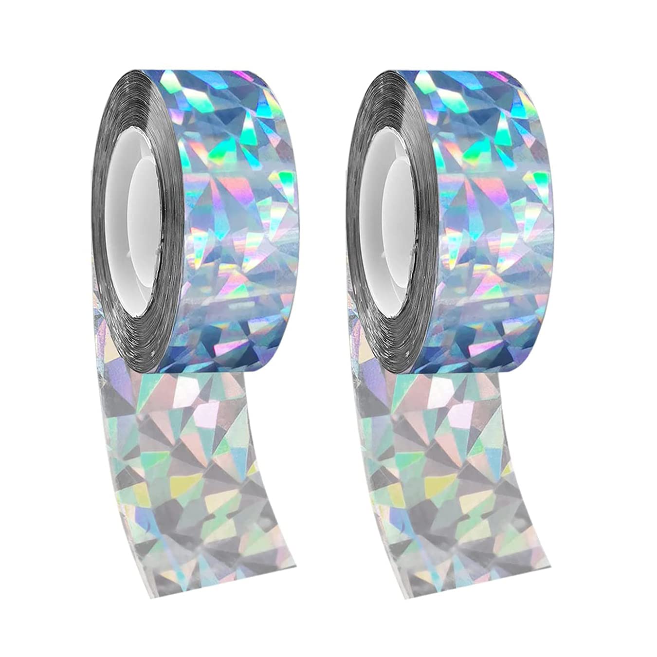 Bird Deterrent Tape,2 PCS Reflective Bird Scare Tape Double-sided Holographic Bird Repellent Ribbons for Home Garden and Farm 2.5CM 160 Meters