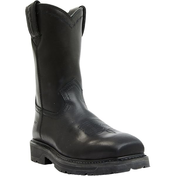 Botas De Trabajo Wellington De Acero En La Punta 83906 - Suela Vibram, Altura De Tacón 1.5 Pulgadas, Sin Cordones, Material Mezclado
