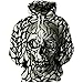 YUNCLOS Unisex Realistic 3D Printed Skull Hoodie Sweatshirts Funny Pullover Short Sleeve Shirt Blouse