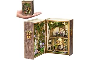 MONTIDEY Mini 3D Wooden Doll House Craft Model with LED,DIY Miniature and Furniture Dollhouse Kit,Creative Room Idea for Valentine's Day Birthday Gift (Forest Wonderland)