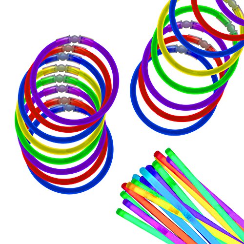 Windy City Novelties 300 Pack Premium 8” Glow Sticks in Assorted