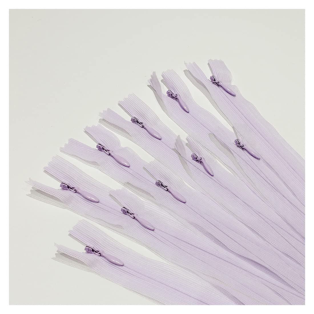 Pack of 10 Invisible Closed Zippers, Zippers in Many Sizes and Colors #3, Fine, Elegant and Discreet Zipper to Sew On Clothes, Dresses, Skirts, Sewing, (22 cm, 164)