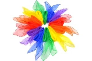 30 Pcs Juggling Scarves, Colorful Dance & Music Rhythm Scarves for Movement Activities (6 Colors)