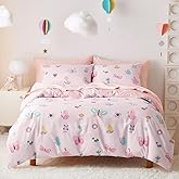Wake In Cloud - Butterfly Bedding Set for Girls, Cute Colorful Butterfly Flowers Floral Comforter Set with Sheets, 5 Pieces Kids Bed in a Bag, Pink, Twin Size
