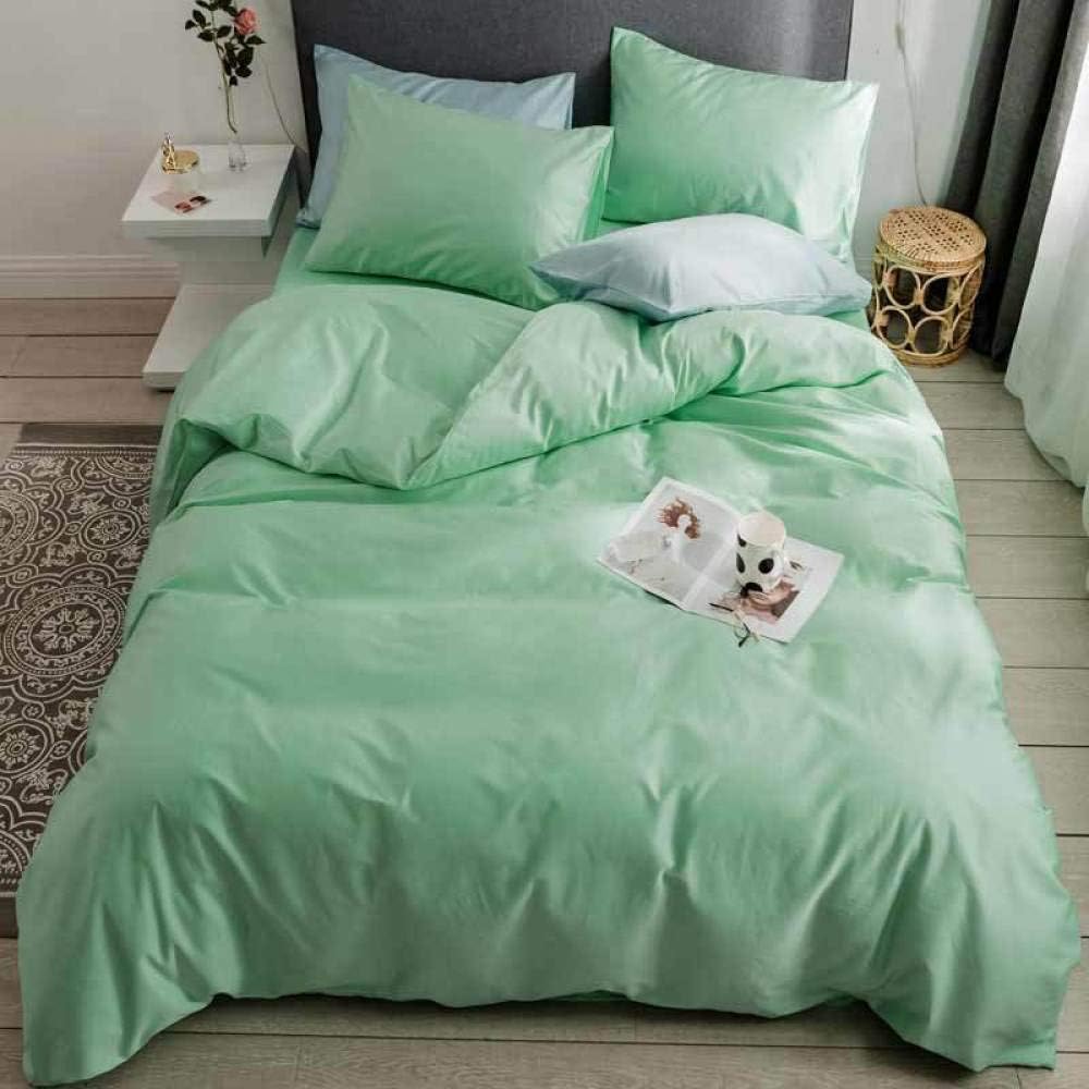 chuanglanja Four-Piece Bed Pure cotton 1.2m single bed sheet quilt pillowcase three-piece light green
