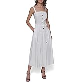 Karl Lagerfeld Womens Sleeveless Rope Belt A-line Maxi Dress