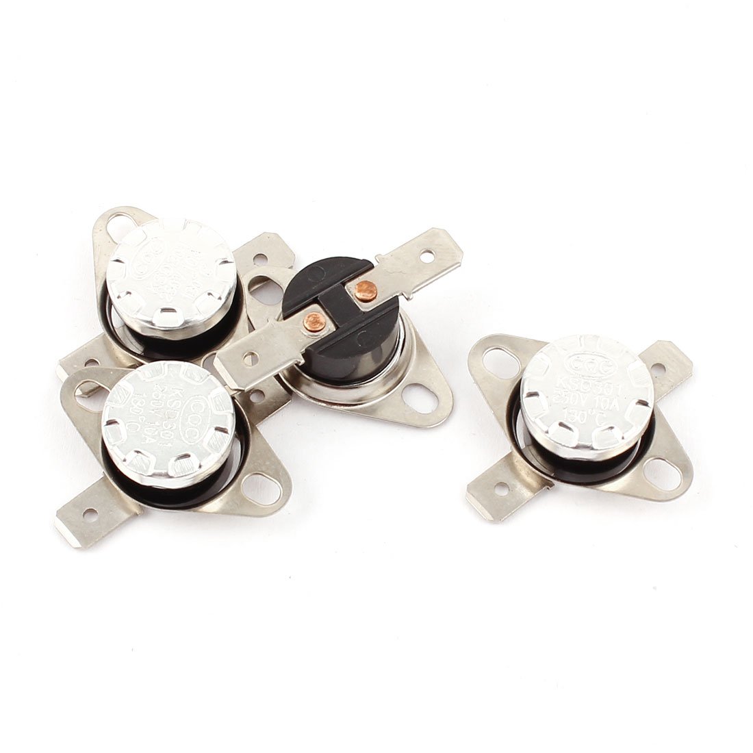 Sourcingmap 4PCS KSD301 130C 266F NC Thermostat Temperature Thermal Control Switch